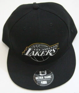 New Ultra Game LA Lakers Black Baseball Hat One Size Fits All Snap Back 1-545 - Picture 1 of 7