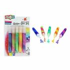 Oodles Rainbow Swirl Glitter Glue Pens Set Pack of 5 Non Toxic Childrens Craft