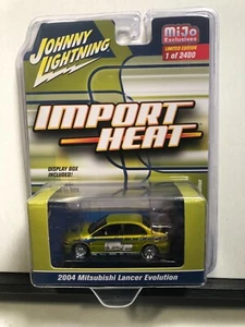 1/64 JOHNNY LIGHTNING MIJO EXCLUIVE IMPORT HEAT 2004 MITSUBISHI LANCER EVO GREEN - Picture 1 of 3