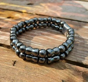 Pulsera elástica con cuentas de curación magnética, hematita magnética - Imagen 1 de 7