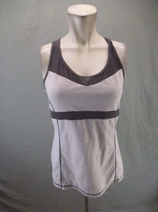 TUFF ATHLETICS Size L Womens Gray Round Neck Athletic Racer Back Tank Top 184 - Picture 1 of 10
