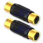 2X Gold Plated RCA Phono Female to Female Connector Coupler For Audio/Video