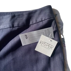 NWT AVA Curvy Fit Pants Women's Size 18 Denim Blue Kasper Separates High Rise - Picture 1 of 12