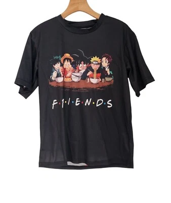 动漫朋友 T 恤 Deku Luffy Goku Uzumaki Tanjiro Cosplay 男女皆宜 中号 二手状况完好  — 第 1/4 张图片