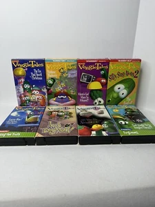 Veggie Tales VHS 8 Tapes Lot Preowned - Picture 1 of 4