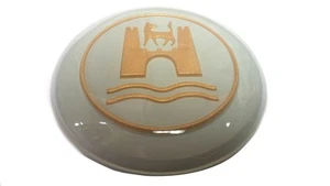 HORN BUTTON W/ WOLFSBURG CREST GREY & GOLD VOLKSWAGEN T1 BUG BEETLE T3 GHIA - Bild 1 von 2