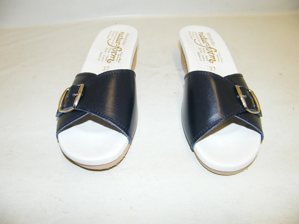 WÖRISHOFER Fußbett Leder-Kork Zapato Abierto en Blanco o Azul Talla 36-42 Nuevo - Imagen 1 de 1