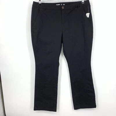 Pantalones chinos Old Navy para mujer talla 16 Petite negros acampanados elásticos tiro alto Foto 1 de 4
