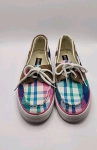 U.S. Polo Assn. Womens Plaid Boat Shoes JTA4025 Size 7.5 - Picture 1 of 7