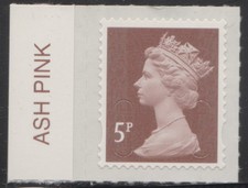 z2651) Great Britain - Machins. 2015. MNH  SG u2922 5p Ash pink  M15L Colour Tab