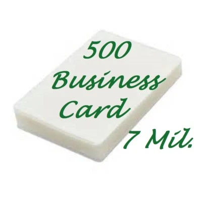 LAMINATING 4 LESS 500 Business Card 7 Mil Laminating Pouches Sleeves 2-1/4 x 3-3/4 X-Clear
