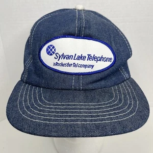 Vintage Sylvan Lake Telephone A Rochester Tel Company Denim Snapback Hat - Picture 1 of 10