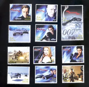 Juego completo de 12 estampillas de la película James Bond 007 Die Another Day 2003. - Imagen 1 de 1