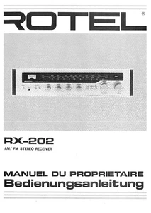 Bedienungsanleitung-Operating Instructions pour Rotel RX-202 - Imagen 1 de 1