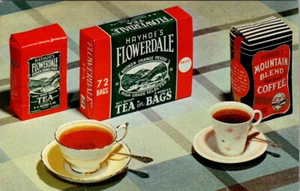 TORONTO, CANADA - FLOWERDALE TEA - VINTAGE ADVERTISING POSTCARD - Picture 1 of 2