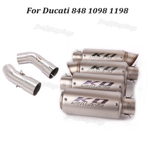 Motorcycle System For Ducati 848 1098 1198 Exhaust Tips Pipe Mid Tube Connection