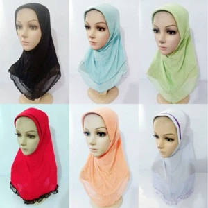 Turbante de oración directa de Ramadán musulmán de una pieza chales Amira Hijab sombreros - Imagen 1 de 23