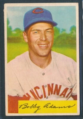 1954 Bowman #108: BOBBY ADAMS "Cincinnati Reds" ~ VG - Image 1 of 2