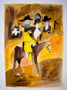 Pablo Picasso COA art painting original drawing vintage paper signed stamped - Picture 1 of 3