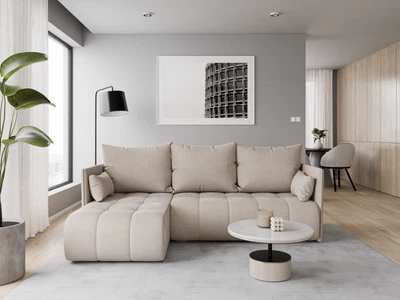 DAKO FURNITURE Corner Sofa Bed DAKO NISSA with Storage Nine Colours Available - BEST DEAL