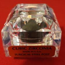 EARRINGS - CUBIC ZIRCONIA *SURGICAL STEEL POST - SIMULATED DIAMOND STUD EARRINGS