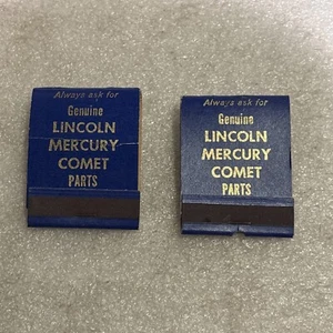 Vintage Lot of 2 Genuine Lincoln Mercury Comet Parts Matchbooks Unstruck - Picture 1 of 12