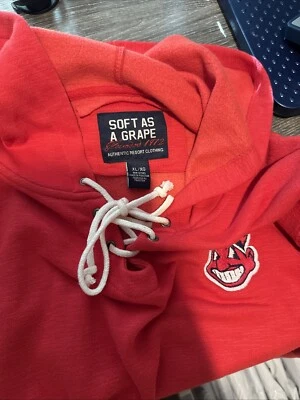 MLB Soft As A Grape CLEVELAND INDIANS Pullover Red Hoodie Women's Size XL AS IS - Image 1 of 4