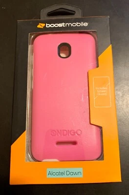 Boostmobile Ondigo Alcatel Dawn Soft Case with Screen Guard (Pink) and (Black) - Image 1 of 2