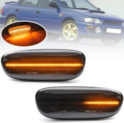 Luces de señal LED laterales secuenciales lente de humo para Subaru Impreza 1993-2001 Foto 1 de 4