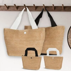 Women Straw Shoulder Bag Bucket Lace Beach Rattan Handbag Knitted Woven Tote USA - Picture 1 of 21