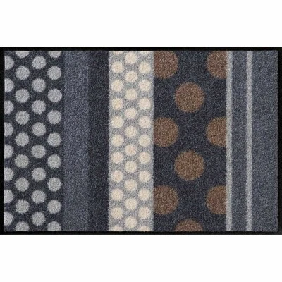 Salonloewe Fußmatte waschbar Glamour Dots Grau 75x120 cm Sauberlaufmatte - Bild 1 von 4