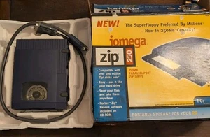 Iomega Zip 100 Portable Drive Parallel Cable Box Power Supply Tested - Photo 1/7