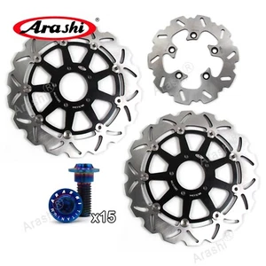 Rotor de disco de freno delantero trasero + pernos tornillos para Suzuki GSXR750 1996-2003 k1 k2 - Imagen 1 de 13