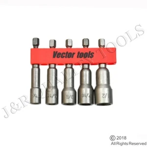 JUEGO DE TUERCAS MAGNÉTICAS 5 PIEZAS (SAE) (1/4", 5/16", 3/8", 7/16", 1/2") H/D ¡NUEVO!! - Imagen 1 de 2