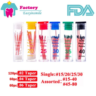 120pc points endo gutta percha points endodontic root canal F1/F2/S2 Taper.02/4/ - Image 1 of 4