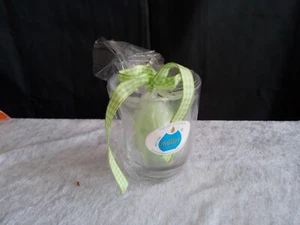 Windlicht/mit Ostereikerze/neu/Glas/grün/Müller Kerze - Bild 1 von 2