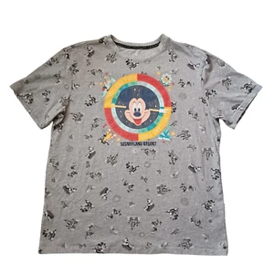 Disneyland T Shirt Mens Large Gray All Over Print Disney Characters Park - Picture 1 of 12