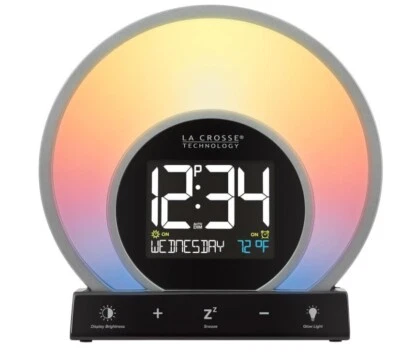 La Crosse Technology Soluna S Sunrise & Sunset Alarm Clock w/USB Port (W74146) - Image 1 of 4