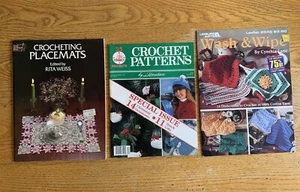 Vintage Crochet Patterns Christmas Ornaments Gifts Placemats Wash & Wipe 78/90's - Bild 1 von 5