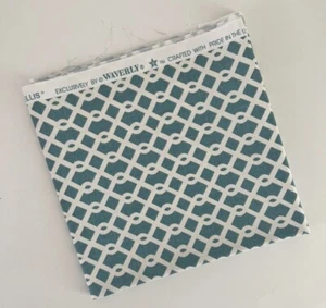 Waverly Ellis Fabric Remnant Poolside Upholstery Blue White Trellis 2 sizes HTF - Picture 1 of 4