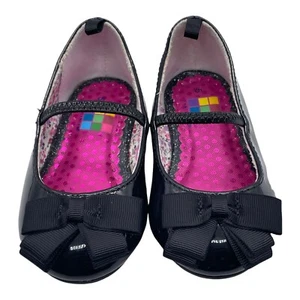 Healthtex Toddler Girls Size 5 Black Patent leathe w/ bow Easter Preowned - Picture 1 of 10