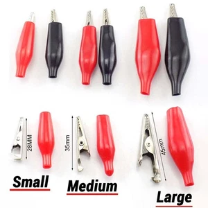 Insulated Crocodile Clips Electrical Battery Connectors Alligator Clamps - Picture 1 of 9
