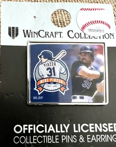 NY METS MIKE PIAZZA PIN HALL OF FAME PLAYER PHOTO HOF MLB BASEBALL CITI FIELD - Picture 1 of 3