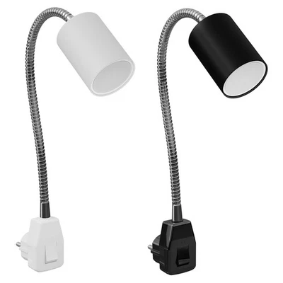 GU10 Steckdosenlampe WAIKA Schwanenhals, Schalter, weiß inkl. GU10 LED 3-Stufen - Bild 1 von 4