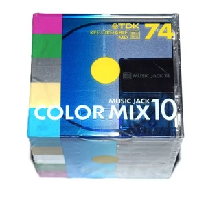 Pack 10 Minidisc TDK Music Jack Color mix 74min MD-MJ74MX10S Nuevo New MD - Imagen 1 de 2