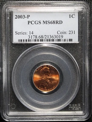 2003 PCGS MS68RD Lincoln Cent🔥Blazing Deep RED🔥SUPER Detailed Strike (25-078) - Image 1 of 4