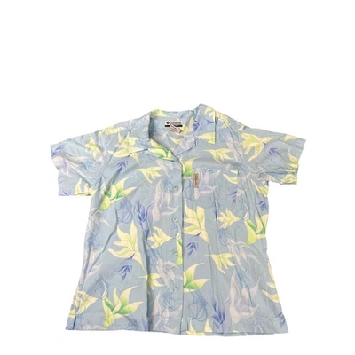 Columbia Mujer L Floral Hawaiana Camisa Manga Corta Estampado Tropical Exc Foto 1 de 4