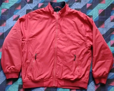 Chaqueta Bomber Orvis Para Hombre Grande Roja Forrada de Vellón Cremallera Completa Harrington Cuello Simulado Foto 1 de 4