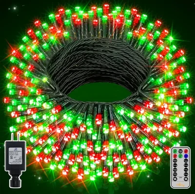 Ollny Icicle Lights for Outside 504LED 41FT, Red and Green Christmas Light with