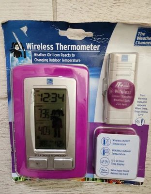 NEW The Weather Channel Wireless Thermometer 9782 Girl Icon Sealed Purple - Image 1 of 3